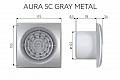 Вытяжной осевой вентилятор Aura 5C gray metal (133896)